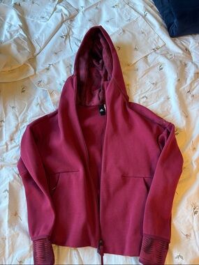 adidas Deep Maroon Hooded Zip Jacket